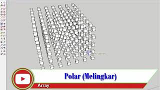 Sketchup  Cara Mudah Melakukan Array Pollar dan Array Rectangular tanpa plugin [upl. by Anicnarf]