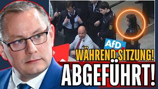 SUPERGAU 🚨POLIZEIEINSATZ im PARLAMENT👮 AFD Abgeordneter wird LIVE 🎥 abgeführt afd [upl. by Cuda]