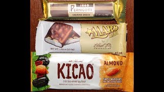 Pernigotti Hazelnut Bar Mars Bar by Ethel M Chocolates amp Ah Cacao Kicao Cacao Almond Energy Bar [upl. by Materse]