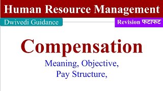 Compensation in hrm compensation objective Pay Structure Human Resource Management BBA MBA BCom [upl. by Aerda660]