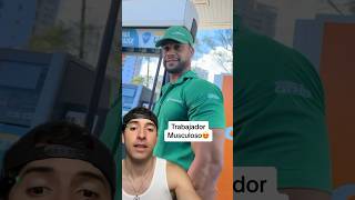 Trabajador Musculoso De La Gasolinera viral gym fitness [upl. by Riddle]