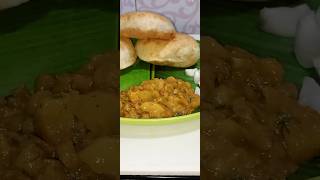 Puri with✨ 💞✨aloo matar ki sabji hindisong food [upl. by Notsirhc]