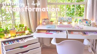 Desk  stationery organization makeover ✨🌿 back to school 2021 [upl. by Giorgia]