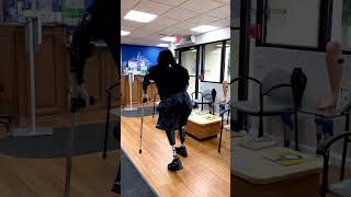 Quadruple Amputee using Prosthetic Devices to Walk [upl. by Tellford]