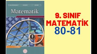 9 Sınıf MEB Matematik Kitabı Sayfa 8081 Alıştırma Çözümleri  MEB YAYINLARI [upl. by Herbie]