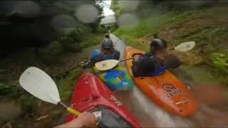 Three friends are kayaking down a drainage ditch side by side [upl. by Odlareg735]