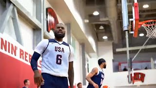 LeBron James amp Anthony Davis at Team USA Olympics Practice Day 1 [upl. by Fayette]