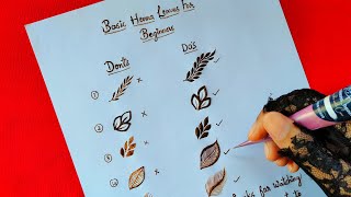 Mistakes Beginner Henna Artists do  Dos and Donts In Mehndi Designs  Learn Basic Henna Leaves [upl. by Annert]