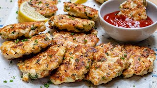 How To Make Chicken Fritters  Cheesy Chicken Fritters Recipe Keto Recipe  Blondelish [upl. by Sterrett]