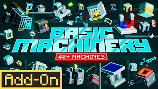 Basic Machinery  Minecraft Marketplace Addon  ALL Machines Guide [upl. by Eirrok]