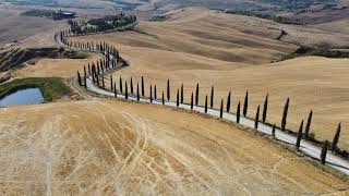 Cosa vedere in Toscana il viale dellAgriturismo Baccoleno nelle Crete Senesi [upl. by Atsirt]