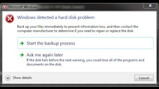 حل مشكلة Windows Detected a hard disk problem [upl. by Zorana953]