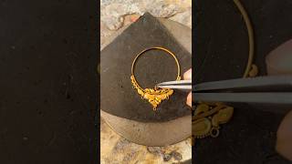 Gold nose pin  gold nose pin making  22k gold nose pin making  how to make gold nose pin shorts [upl. by Buckley]