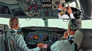 Pilot Cockpit View during Take Off and Landing at Madrid Airport In Thunderstorm Boeing 737 [upl. by Stephanus]