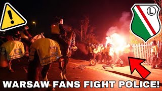 Legia Warsaw fans AMBUSH POLICE FOOTAGE amp Clash at Villa park [upl. by Rikahs410]