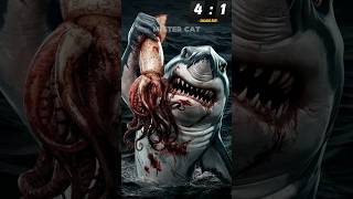 White Shark vs Killer Whale vs Barracuda Giant Jellyfish Squid Sperm Whale Crocodile Turtle [upl. by Anitsej]