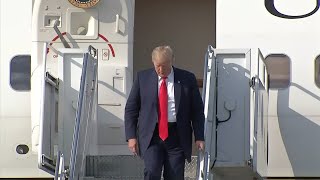 President Trump arrives in Columbus for campaign rally [upl. by Jaenicke162]