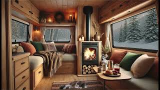 Cozy RV Fireplace amp Gentle Snowfall  Relaxing Stress Relief amp Sleep Aid [upl. by Clabo]