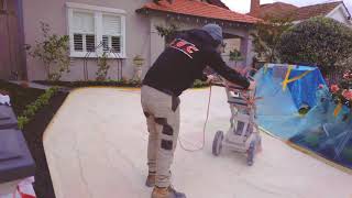 How we Resurface stamped concrete to exposed aggregate [upl. by Lamb]