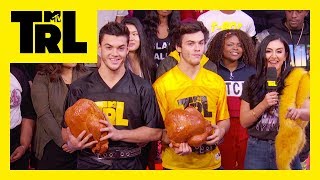 The Dolan Twins Play Turkey Touchdown  TRL [upl. by Lrat]