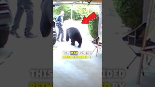 🐻Man Chases Away Bear By Clapping🔊  Man vs Bear  Bear Attack blackbear attack [upl. by Edecrem]