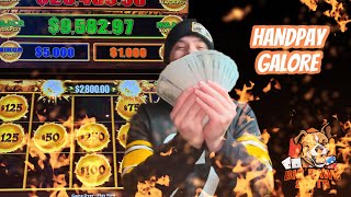 Hitting Handpays On Almost Every Slot Machine We Played HUGE Profit [upl. by Airrat]