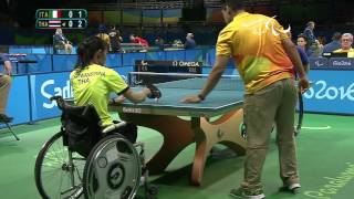 Table Tennis  ITA x THA  Womens Singles Class 12  Rio 2016 Paralympic games [upl. by Jervis]