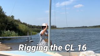 Rigging the CL 16  sailboat rake downhaul cl16 [upl. by Handel]