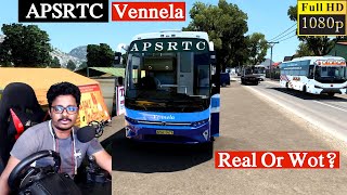 వైజాగ్ to హైదరాబాద్ APSRTC Vennela AC Sleeper Bus Driving with Steering  Euro Truck Simulator 2 [upl. by Madelene]