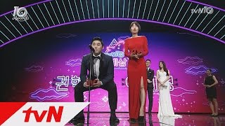 tvNfestivalampawards tvN10어워즈 tvN의 노예 권혁수이세영 수상소감 빨리말하기 161009 EP2 [upl. by Ameerak]