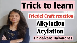 Friedel Craft reaction alkylationacylation Haloalkane Haloarenes class 12 [upl. by Henrik177]