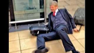 Arsene Wenger is slipping at Liverpool Lime Street Station [upl. by Ahseral]