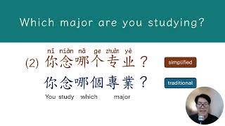 Chinese Online Lessons  A1  Academic Fields 你读什么科系？ [upl. by Mont]