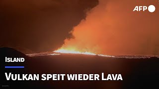 Vulkan in Island speit wieder Lava  Dorf evakuiert  AFP [upl. by Guinevere]