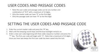 Part 4 How To Set User Codes and Passage Code Digital Code Door Lock Round Knob Turbolock YL99 [upl. by Liahus]