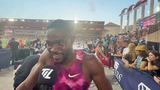 Rai Benjamin After 400mH Win Over Karsten Warholm amp Alison dos Santos In Monaco  The Inside Lane [upl. by Alithia]