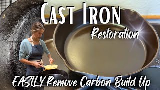 SEASONING amp RESTORING A CAST IRON SKILLET FOR A NONSTICK SURFACE [upl. by Kyte678]