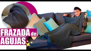 😍 CÓMO TEJER ESTA MANTA PARA SOFÁ O PARA CAMA EN DOS AGUJAS  MUY FÁCIL  YO TEJO CON LAURA CEPEDA [upl. by Ignacio]