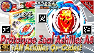 New Prototype Zeal Achilles A8  All Old QrCodes  Новый Прототип Zeal Achilles A8  Beyblade Burst [upl. by Nilde]