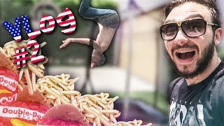 UN YOUTUBER CELEBRE Vs TRAMPOLINE  Degustation   VLOG LOS ANGELES 2 [upl. by Alyakam]