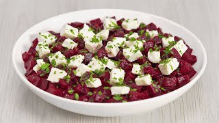 Just 2Ingredients Salad – BEET amp FETA in Lemon Garlic Dressing Recipe by Always Yummy [upl. by Osnofledi171]