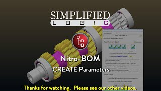 NitroBOM CREATE Parameters [upl. by Notrab]