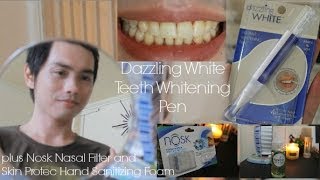 Dazzling White  Teeth Whitening Pen plus Nosk Nasal Filter and Skin Protec Review [upl. by Akirahc]