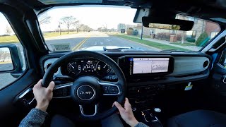 2024 Jeep Wrangler Sahara 4Xe  POV Walkaround Test Drive and Test Course ASMR [upl. by Blen]