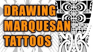 Drawing a Marquesan forearm tattoo with mixed Maori patterns [upl. by Amary542]