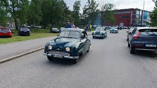 SAAB 92 procession through Trollhattan  11th June 2022 [upl. by Atiuqal]