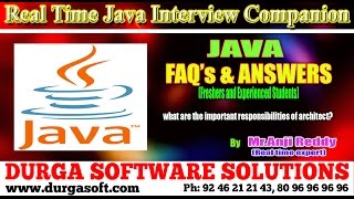 Java Interview CompanionJava what are the important responsibilities of architect [upl. by Yarvis]