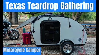 Hand Built Micro Motorcycle Teardrop Camper Tearjerkers Gathering Touring Texas Ep 21 [upl. by Danuloff]