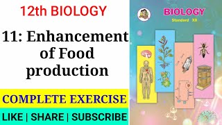 12th biology ch11 Enhancement of Food production complete exercise  Maharashtra board 202021 [upl. by Eeslehc732]