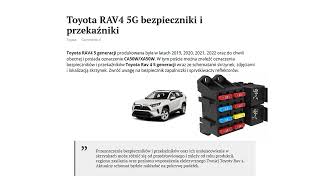 Schemat skrzynki bezpieczników Toyota RAV4 2019  2024 przekaźników z opisem i lokalizacją [upl. by Sharos]